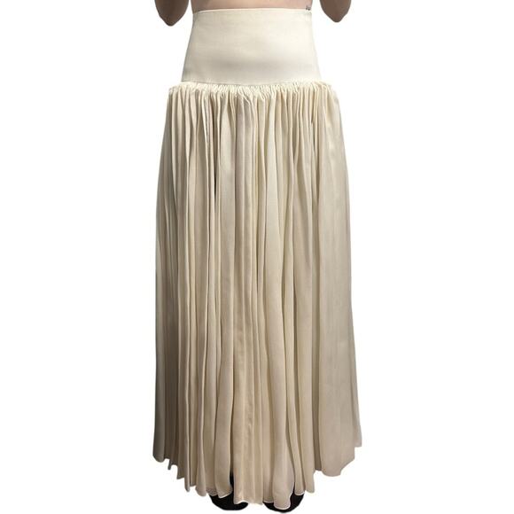 The Row Tina Skirt in Natural size 2 Dramatic Accordion Style Pleating - Picture 1 of 15